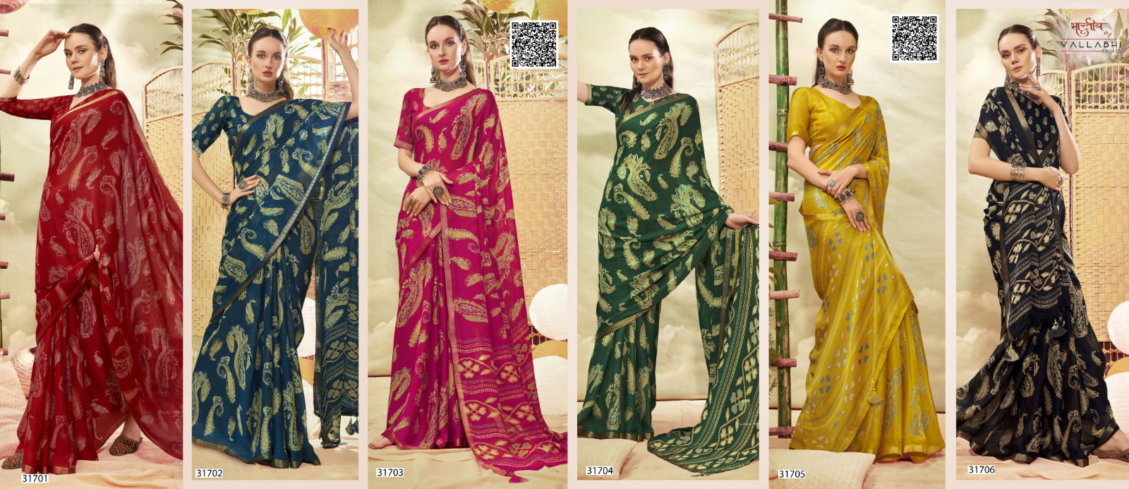 Shridha Vol 3 By Vallabhi Georgette Printed Sarees Exporters In India